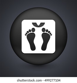 Weight Scale on Black Round Button