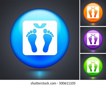 Weight Scale on Blue Round Button