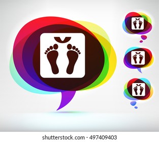 Weight Scale on Colorful Speech Bubble