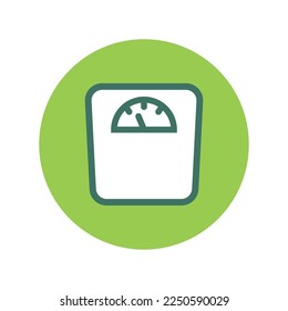 Weight scale on a green background.