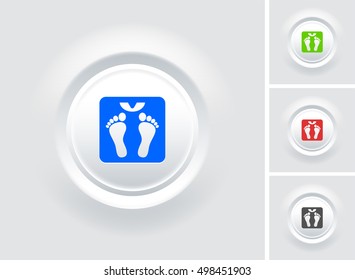 Weight Scale on White Bevel Round Button