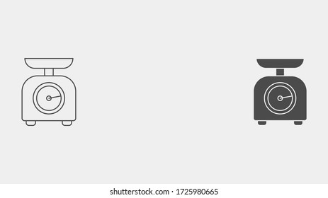 Weight scale outline and filled vector icon sign symbol