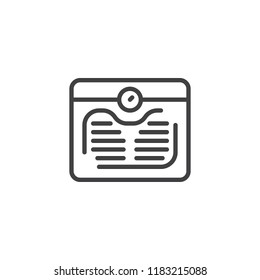 Weight scale outline icon. linear style sign for mobile concept and web design. Floor Scales simple line vector icon. Symbol, logo illustration. Pixel perfect vector graphics