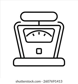 weight scale outline icon white background