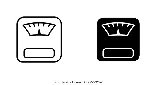 Weight scale outlined and solid icon vector collection.