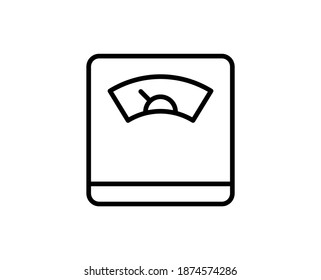 Icono de línea premium de escala de peso. Pictograma sencillo de alta calidad. Iconos modernos de estilo de contorno. Ilustración vectorial de trazo sobre un fondo blanco. 