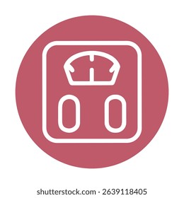 Weight scale silhouette inside a circle. Icon symbol illustration