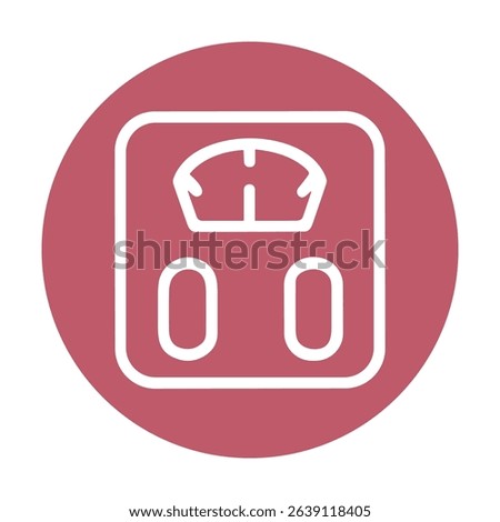 Weight scale silhouette inside a circle. Icon symbol illustration