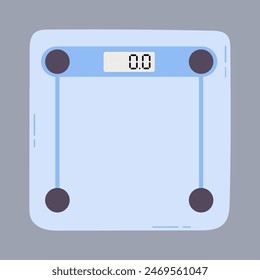 Weight scale top view vector illustration