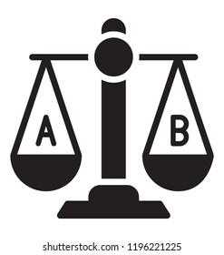 A weight scale used for ab testing 