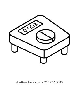 Weight scale vector design in isometric style, ready to use icon