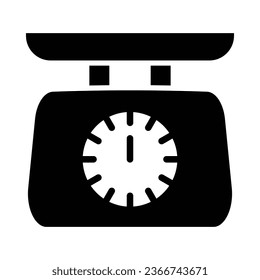 Weight Scale Vector Glyph Icon For Personal And Commercial Use.
