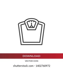 Weight scale vector icon isolated on white background