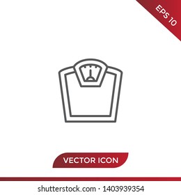 Weight scale vector icon isolated on white background