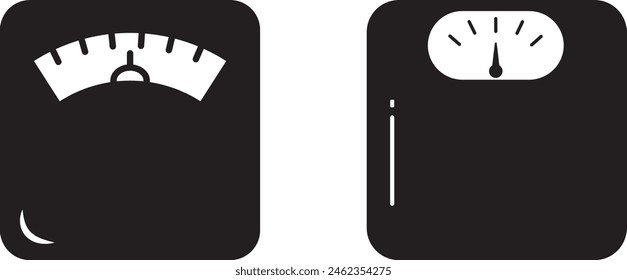 Weight scale vector icon set, Weighing machine icon.