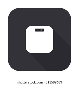 Weight scale vector icon - squared button  with long shadow