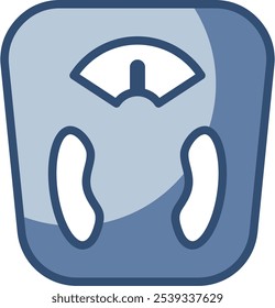 weight scale vector icon, transparent background. replaceable blue color design