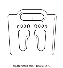 Weight scale vector line icon isolated on white background. Weight measure balance scale line icon for infographic, website or app. Icon designed on a grid system.