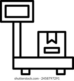 Weight Scale Vector Line Icon Design