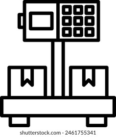 Weight Scale Vector Line Icon Design