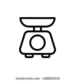 Weight Scale vector outline icon. Electronics style illustration.