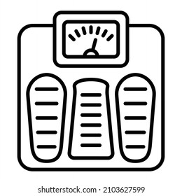 Icono De Esquema Del Vector De Escala De Peso Aislado En Fondo Blanco


