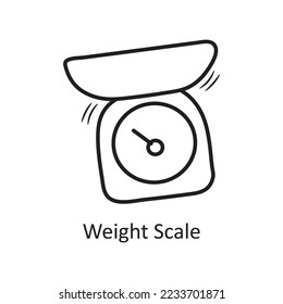 Weight Scale vector outline Icon Design illustration. Bakery Symbol on White background EPS 10 File