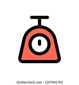 weight scale,food and beverage set, editable outline icon