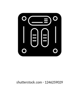 Weight scales black icon, vector sign on isolated background. Weight scales concept symbol, illustration 