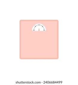 weight scales flat design vector illustration. Bathroom Floor Scales Icon Weight Measure Equipment Flat Vector Illustration