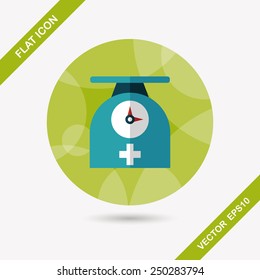 weight scales flat icon with long shadow,eps10