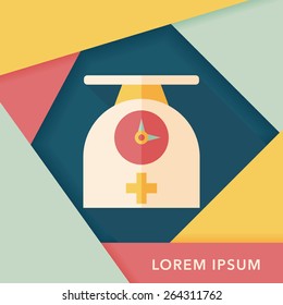 weight scales flat icon with long shadow,eps10