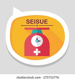 weight scales flat icon with long shadow,eps10