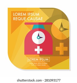 weight scales flat icon with long shadow,eps10