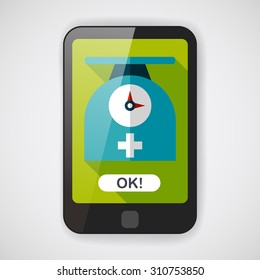 weight scales flat icon with long shadow,eps10