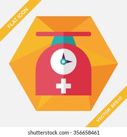 weight scales flat icon with long shadow,eps10
