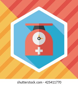weight scales flat icon with long shadow,eps10