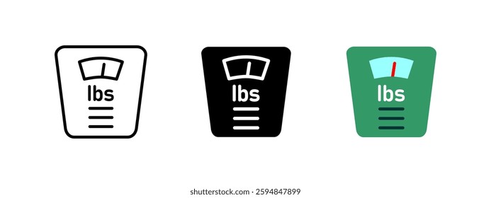 Weight scales icon. Body weight measurement and balance symbol. Fitness and health vector illustration. Digital and analog weighing equipment pictogram. Gym and personal weight tracking concept.