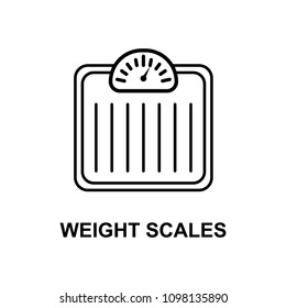 weight scales icon. Element of measuring instruments icon with name for mobile concept and web apps. Thin line weight scales icon can be used for web and mobile. Premium icon