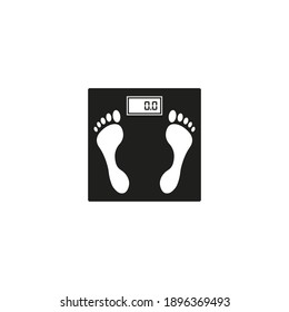 Icono de escalas de peso. Diseño plano. Ilustración vectorial.	