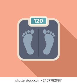 Weight scales icon flat vector. Obesity health. Control overweight