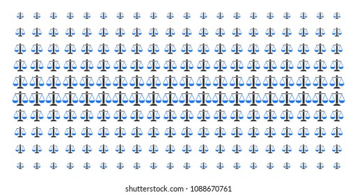 Weight scales icon halftone pattern, constructed for backgrounds, covers, templates and abstraction concepts. Vector weight scales symbols arranged into halftone grid.