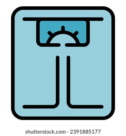 Weight scales icon outline vector. Scale balance. Loss control color flat