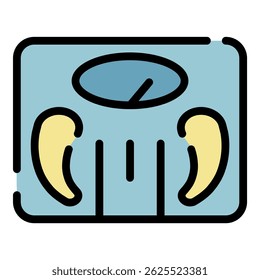 Weight scales icon. Outline weight scales vector icon color flat isolated