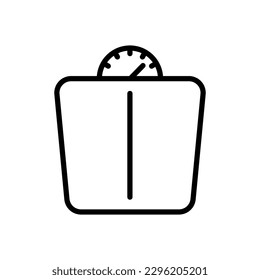 weight scales outline vector icon isolated on white background. weight scales line icon for web, mobile and ui design.