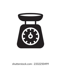 Icono del vector de escalas de peso. Diseño de señas planas Kg. Pictograma con símbolo de escala de peso Kilogramo. icono de interfaz de usuario de UX