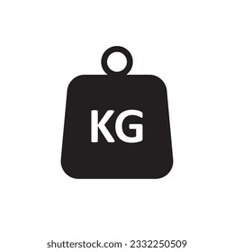 Icono del vector de escalas de peso. Diseño de señas planas Kg. Pictograma con símbolo de escala de peso Kilogramo. icono de interfaz de usuario de UX