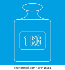 Weight sign icon blue outline style isolated vector illustration. Thin line sign