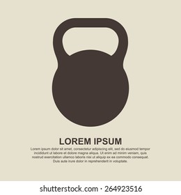 Weight sign icon, Kettlebell icon - Vector