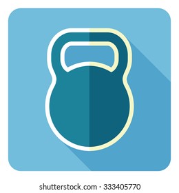 Weight sign icon. Kettlebell icon. Vector illustration. Flat design. 